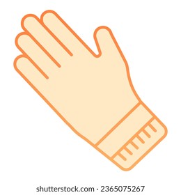 Cleaning gloves flat icon. Rubber gauntlets orange icons in trendy flat style. Garden glove gradient style design, designed for web and app. Eps 10