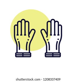 Cleaning gloves, house cleaning gloves vector icon 