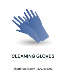 Icono de limpieza de guantes. 3d ilustración de la colección de limpieza. Icono 3d de Guantes de limpieza creativa para diseño web, plantillas, infografías y más