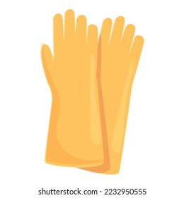 Vector de dibujos animados de iconos de guantes de limpieza. Limpie el cubo. Esponja del suelo