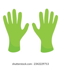 Cleaning gloves icon cartoon vector. Cleaner equipment. Bucket wash