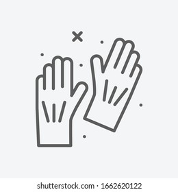 Cleaning gloves icon line symbol. Isolated vector illustration of icon sign concept for your web site mobile app logo UI design.