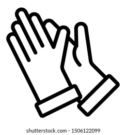 Cleaning gloves icon. Outline cleaning gloves vector icon for web design isolated on white background