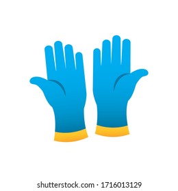 cleaning gloves icon over white background, gradient style, vector illustration