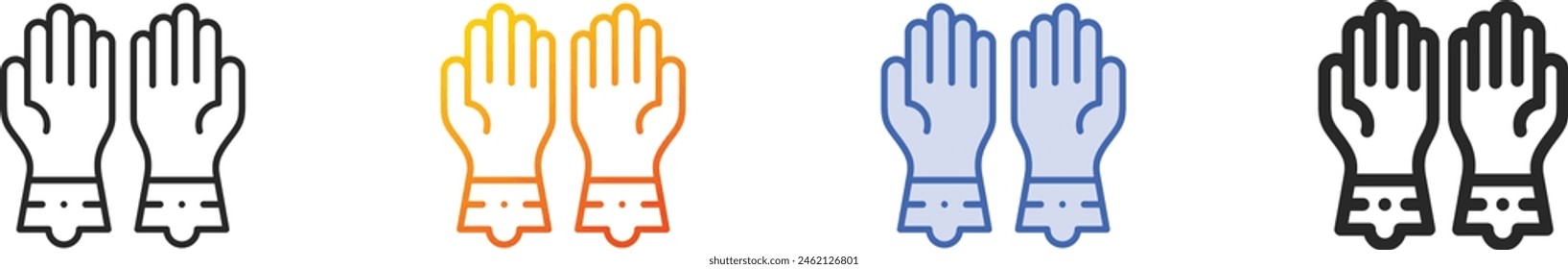 cleaning gloves icon.Thin Linear, Gradient, Blue Stroke and bold Style Design Isolated On White Background