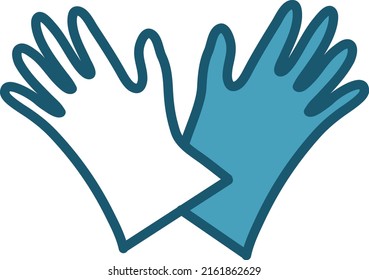 Cleaning gloves, illustration, vector on a white background.