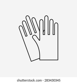 cleaning gloves line icon