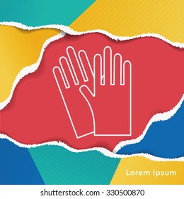 cleaning gloves line icon