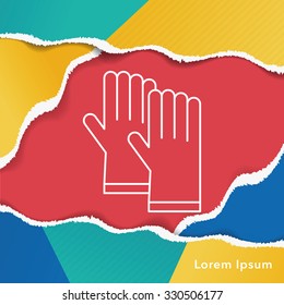 cleaning gloves line icon