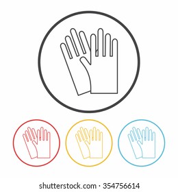 cleaning gloves line icon