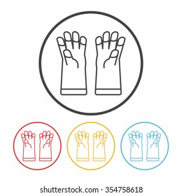 cleaning gloves line icon