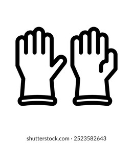 cleaning gloves line icon illustration vector graphic. Simple element illustration vector graphic, suitable for app, websites, and presentations isolated on white background