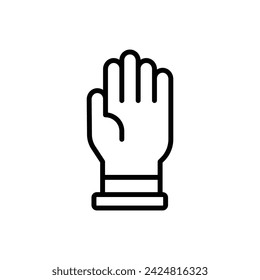 Cleaning Gloves Outline Icon Vector Illustration