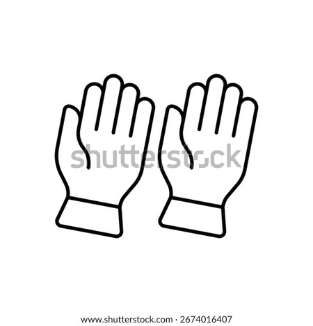 Cleaning Gloves Safety Line Icon: Protection and Housework
