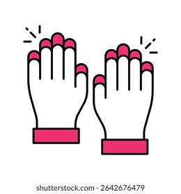 Cleaning Gloves Vector Filled outline illustration style icon. EPS 10 file 