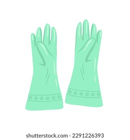 cleaning gloves. Vector Illustration for printing, backgrounds, covers and packaging. Image can be used for greeting cards, posters, stickers and textile. Isolated on white background.