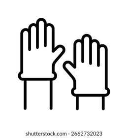 Cleaning Gloves Vector Outline Icon. EPS 10 File