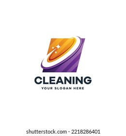Cleaning Gradient Colorful Logo Template