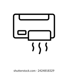 Cleaning Hand Dryer Outline Icon Vector Illustration