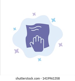 Cleaning, Hand, Housework, Rub, Scrub Blue Icon on Abstract Cloud Background