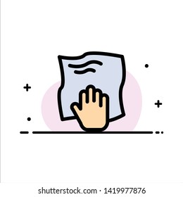 Cleaning, Hand, Housework, Rub, Scrub  Business Flat Line Filled Icon Vector Banner Template