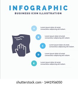 Cleaning, Hand, Housework, Rub, Scrub Solid Icon Infographics 5 Steps Presentation Background