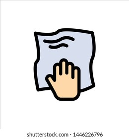 Cleaning, Hand, Housework, Rub, Scrub  Flat Color Icon. Vector icon banner Template