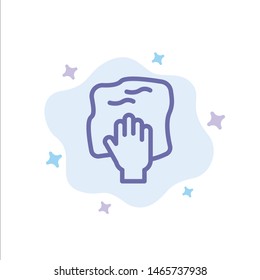 Cleaning, Hand, Housework, Rub, Scrub Blue Icon on Abstract Cloud Background. Vector Icon Template background