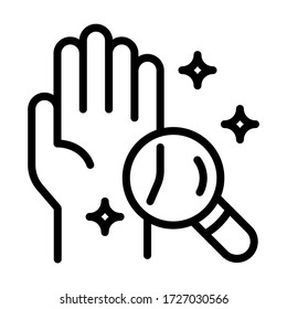 Icono de la mano de limpieza. Vector de línea. Aislar sobre fondo blanco.