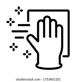 Cleaning hand icon. Line vector. Isolate on white background.
