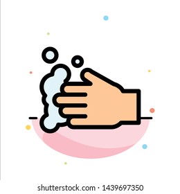 Cleaning, Hand, Soap, Wash Abstract Flat Color Icon Template