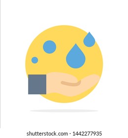 Cleaning, Hand, Soap, Wash Abstract Circle Background Flat color Icon