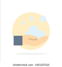 Cleaning, Hand, Soap, Wash Abstract Circle Background Flat color Icon