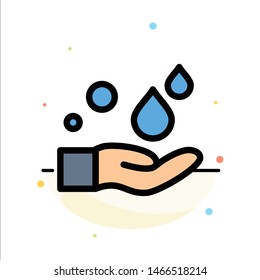 Cleaning, Hand, Soap, Wash Abstract Flat Color Icon Template. Vector Icon Template background