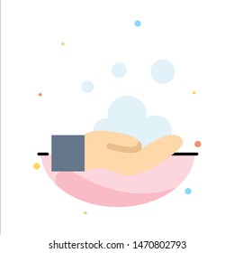 Cleaning, Hand, Soap, Wash Abstract Flat Color Icon Template. Vector Icon Template background