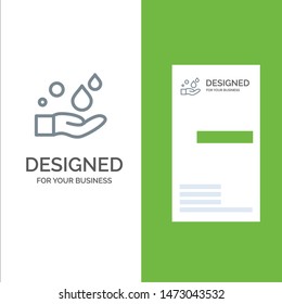 Cleaning, Hand, Soap, Wash Grey Logo Design and Business Card Template