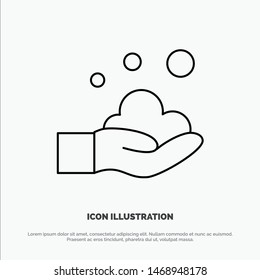 Cleaning, Hand, Soap, Wash Line Icon Vector. Vector Icon Template background