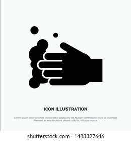 Cleaning, Hand, Soap, Wash solid Glyph Icon vector