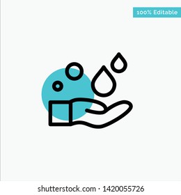 Cleaning, Hand, Soap, Wash turquoise highlight circle point Vector icon