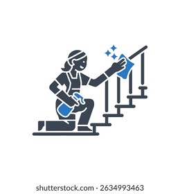 Icono de barandilla de limpieza aislado sobre fondo blanco