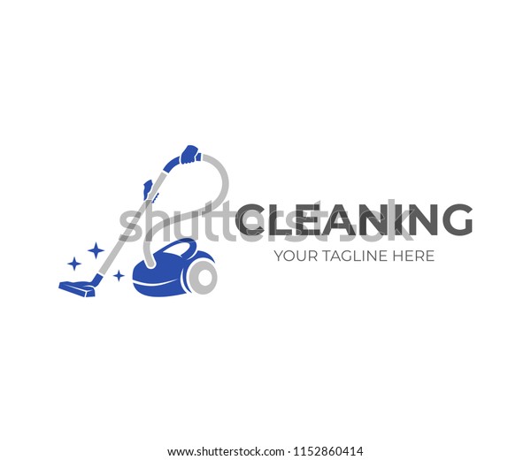 Cleaning, hands holding a vacuum cleaner\
with brilliance of purity, logo design. Steam mop and cleaning\
service, vector design and\
illustration