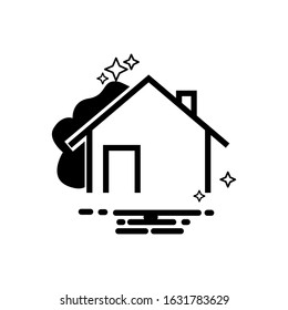 Cleaning, home icon. Design template vector illustration