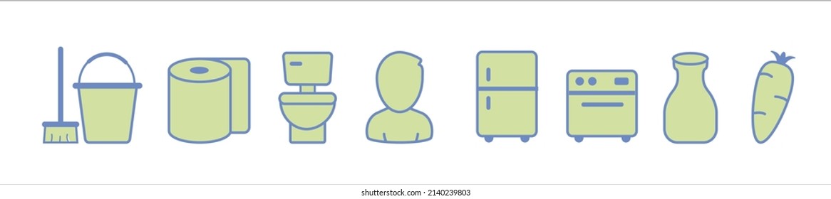 cleaning home icon set, design elements for applications, website design, and more