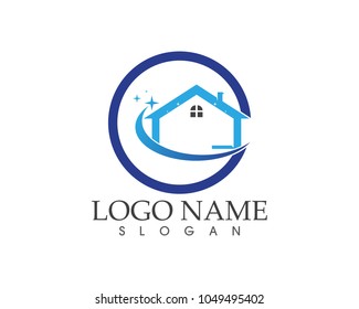 Cleaning home logo design concept