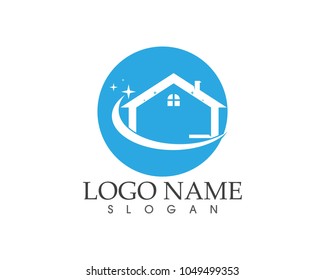 Cleaning home logo design concept