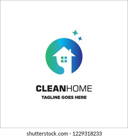 cleaning home logo icon vector