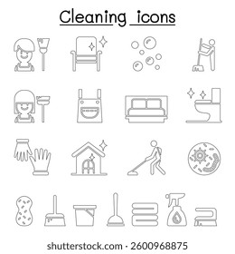 Cleaning house and Hygiene icon set