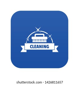 Cleaning house icon blue vector isolated on white background