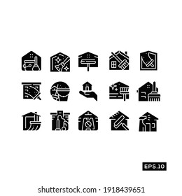 Cleaning House Icon Vector. House Keeping Symbol Vector Set