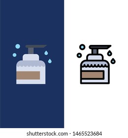 Cleaning, House, Keeping, Product, Spray  Icons. Flat and Line Filled Icon Set Vector Blue Background. Vector Icon Template background